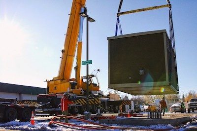 Pulse Hut Crane Installation