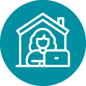 woman working at home icon
