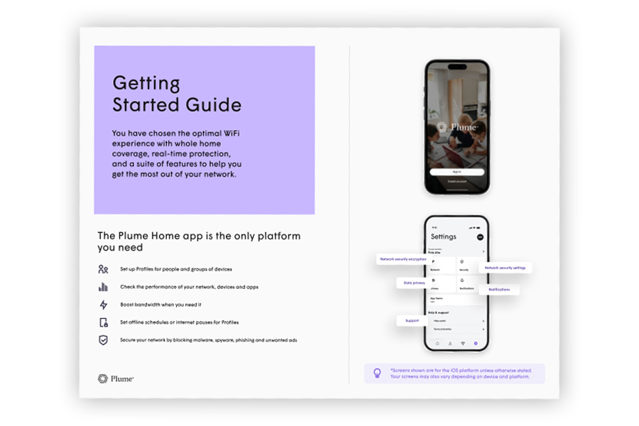 Getting Started Guide th v2 Image of the front page of Plume Home's Getting Started Guide