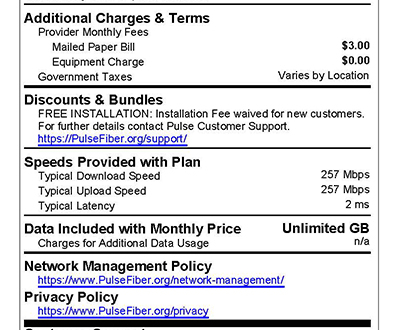 Pulse 250 Mbps Label