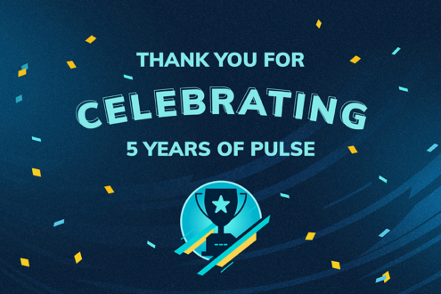 Graphic of thank you for celebrating 5 Years of Pulse