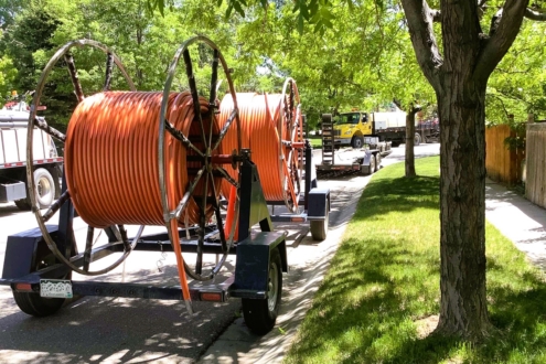Fiber cables on trailer